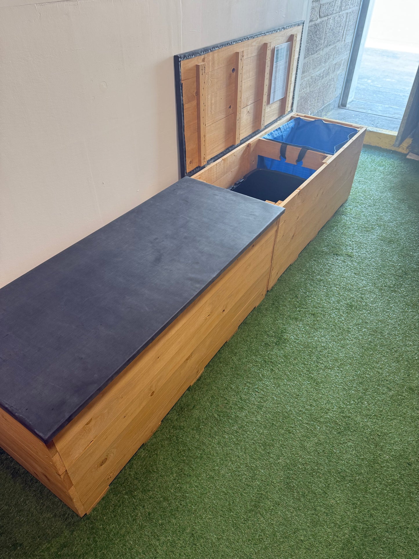Bristol Outside Recycling Storage, Pair of Benches with EPDM lids
