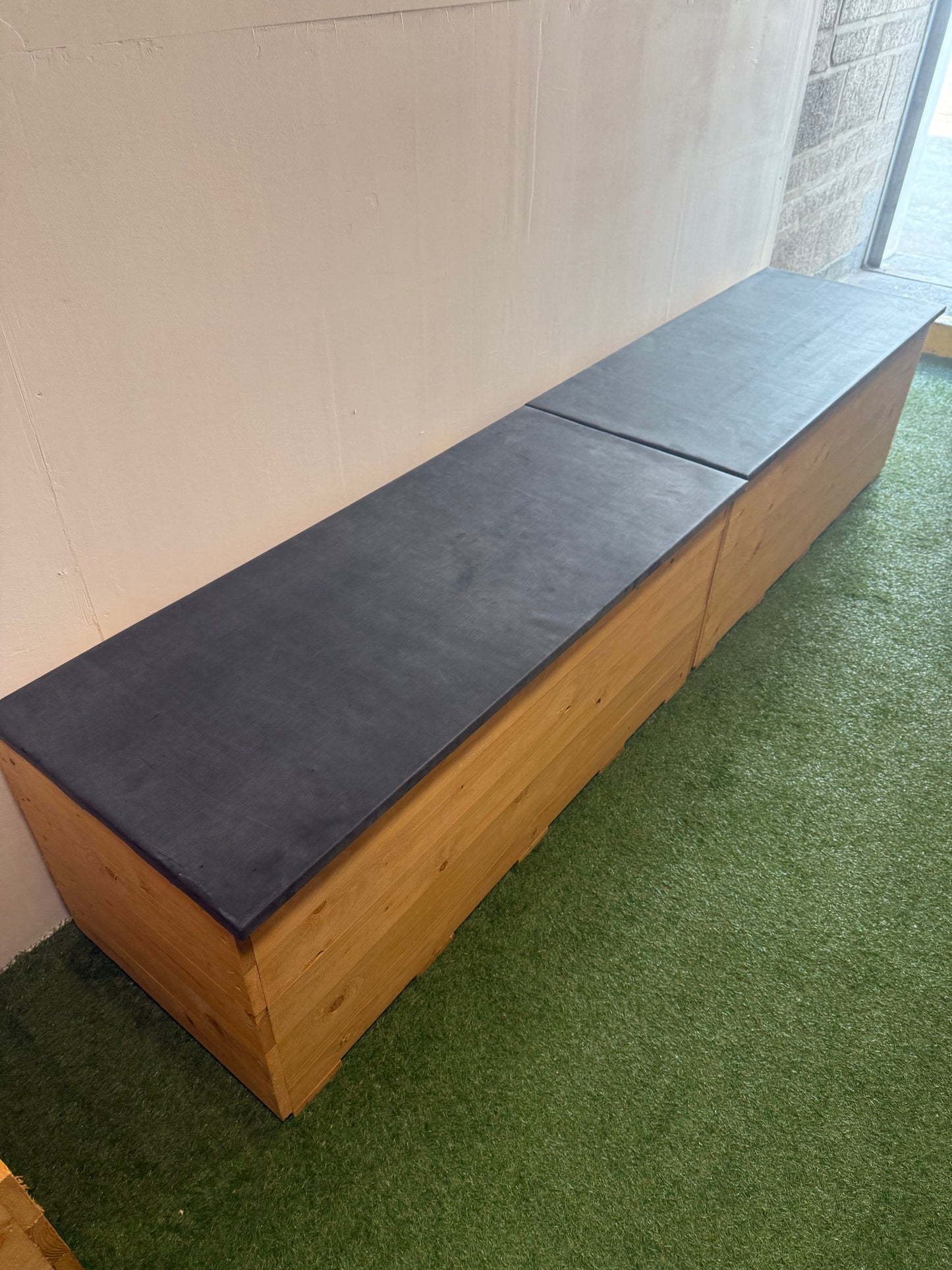 Bristol Outside Recycling Storage, Pair of Benches with EPDM lids