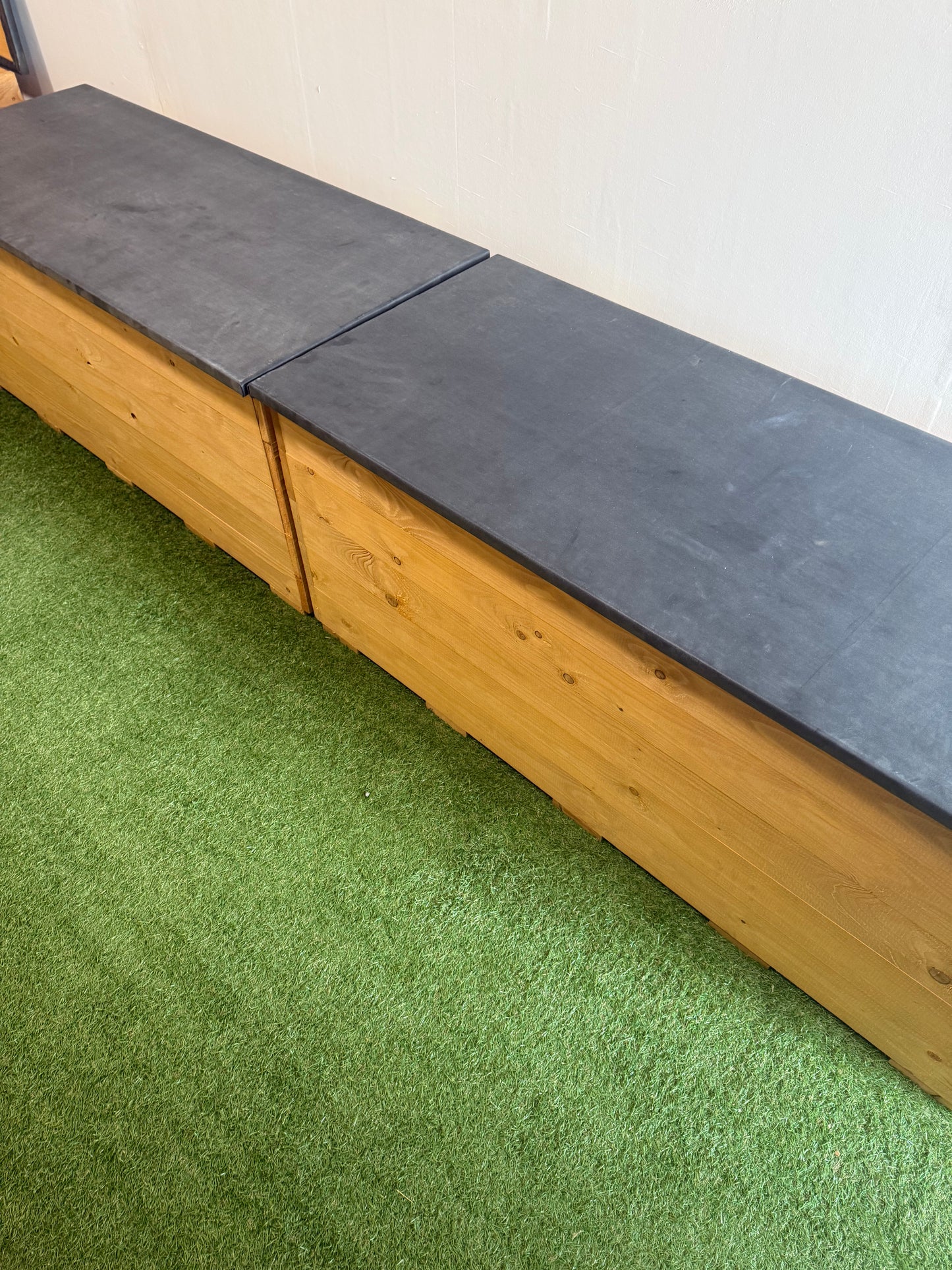 Bristol Outside Recycling Storage, Pair of Benches with EPDM lids