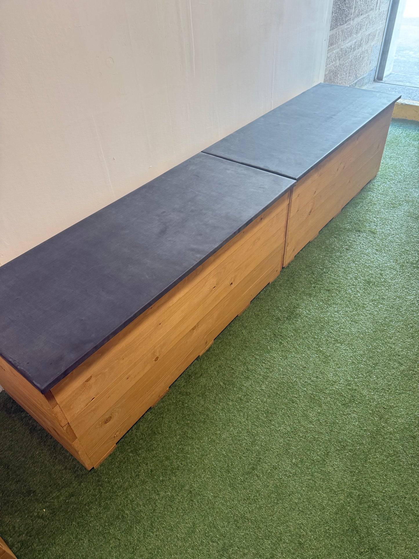 Bristol Outside Recycling Storage, Pair of Benches with EPDM lids