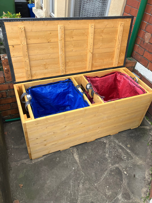 Solid Recycling Bag Storage Bench with Waterproof Lid ...Flat Packed