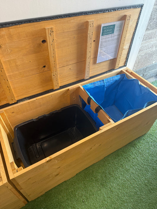 Bristol Wooden Recycling Bench with EPDM lid