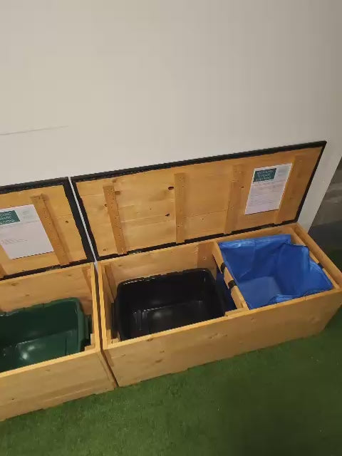 Bristol Outside Recycling Storage, Pair of Benches with EPDM lids